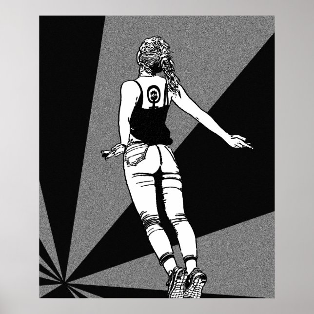 Mujer en crecimiento - Arte gráfico feminista negr (Frente)