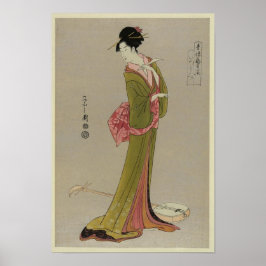 Mujer En El Arte Vintage Japonés De Kimono