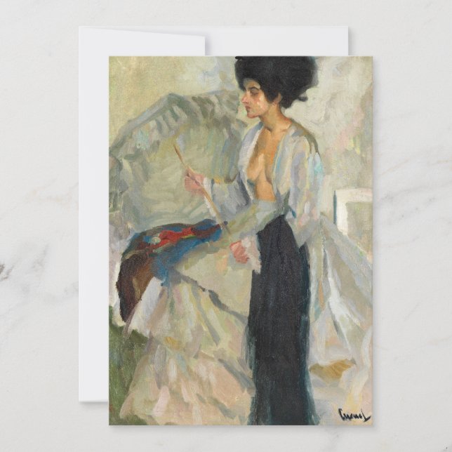 Mujer en el estudio | Edward Cucuel (Anverso)