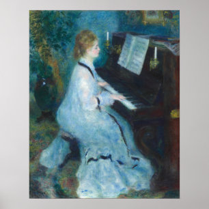 Mujer en el piano por arte en pared Ræ