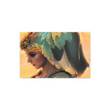 Mujer en espera: Impresión de tela estirada