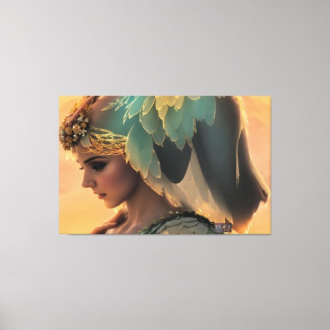 Mujer en espera: Impresión de tela estirada (Anverso)