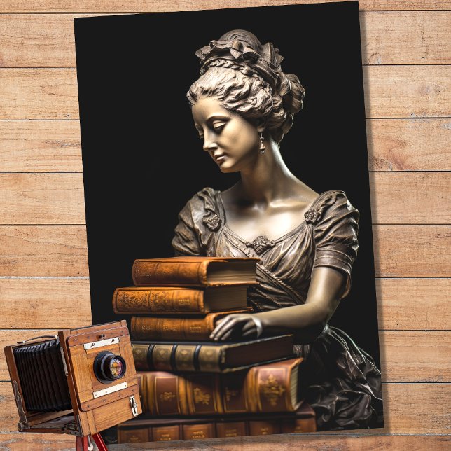 Mujer en piedra con libros 1 papel de descomposici (Subido por el creador)