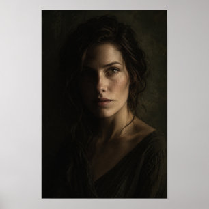 Mujer en retrato dramático de medio luz Arte de pa