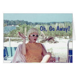 Mujer en rodillos de pelo, oh, vete humorística