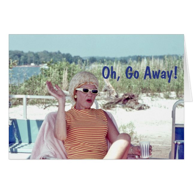 Mujer en rodillos de pelo, oh, vete humorística (Anverso (Horizontal))