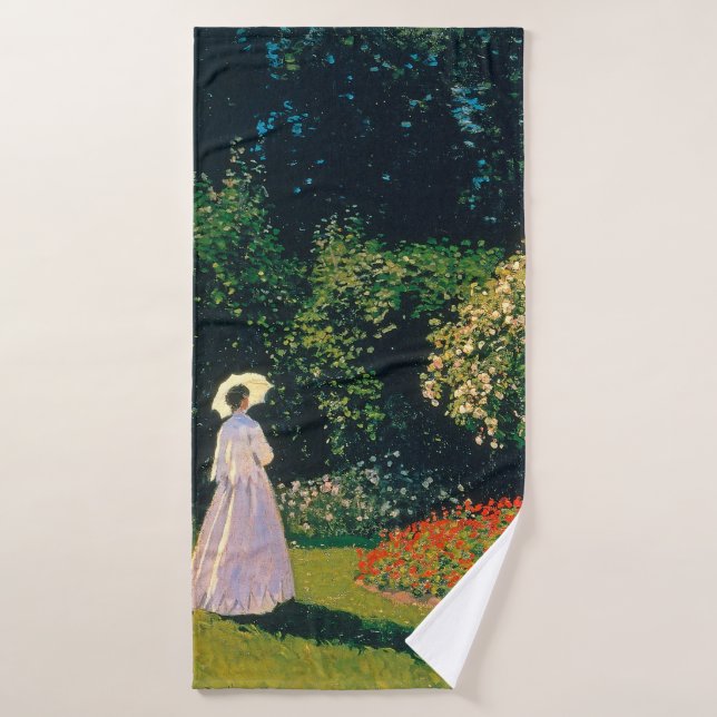 Mujer en un jardín, Monet (Toalla de baño)
