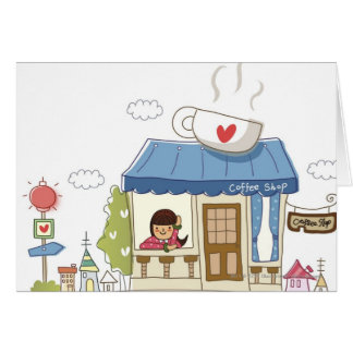 Mujer en una cafetería