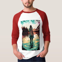 Mujer en una camiseta psicodélica de lago | Trippy
