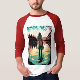 Mujer en una camiseta psicodélica de lago | Trippy