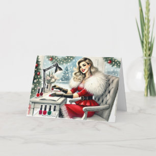 Mujer Estilizada personalizada recibiendo Navidad 