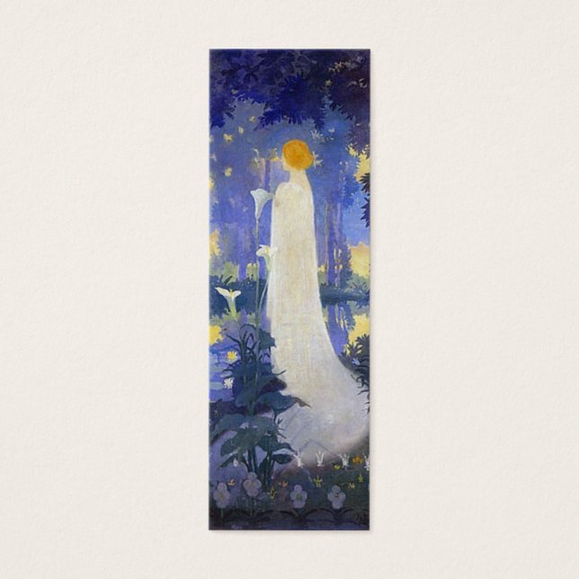 Mujer etérea Art Nouveau junto a calas iluminadas  (Frente)
