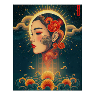 Mujer Fabulosa del Póster Brillante de la Época