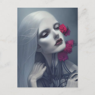 Mujer Fantasma Con Postales De Flores
