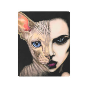 Mujer gata - Arte Metalizado de cara - Pintura