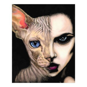 Mujer gato - Impresión fotográfica facial - Arte d