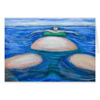 Mujer gorda gigante flotante en su Bik verde