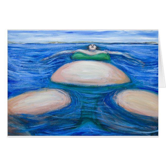 Mujer gorda gigante flotante en su Bik verde (Anverso (Horizontal))