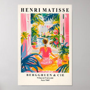 Mujer haciendo Poster de yoga, arte de meditación