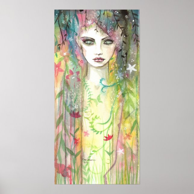 Mujer Hada de Jardín Póster de Arte Pop Abstracto (Frente)