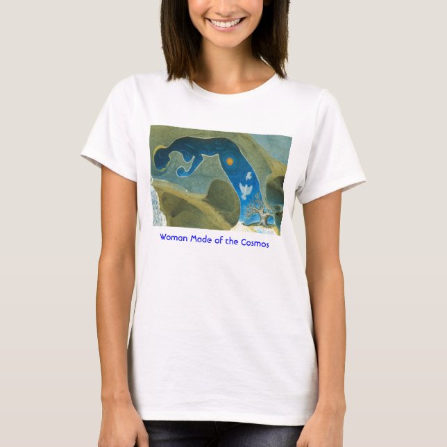 Mujer hecha del cosmos/de la camiseta (Anverso)