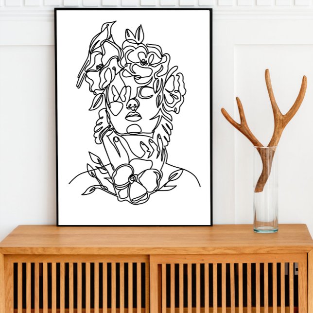 Mujer hermosa, arte de línea, dibujo a mano y dise (Subido por el creador)