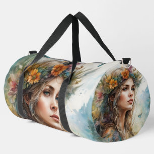 Mujer hermosa Bolsa Duffel Grande