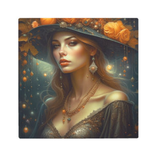 Mujer hermosa en arte etéreo Gorra