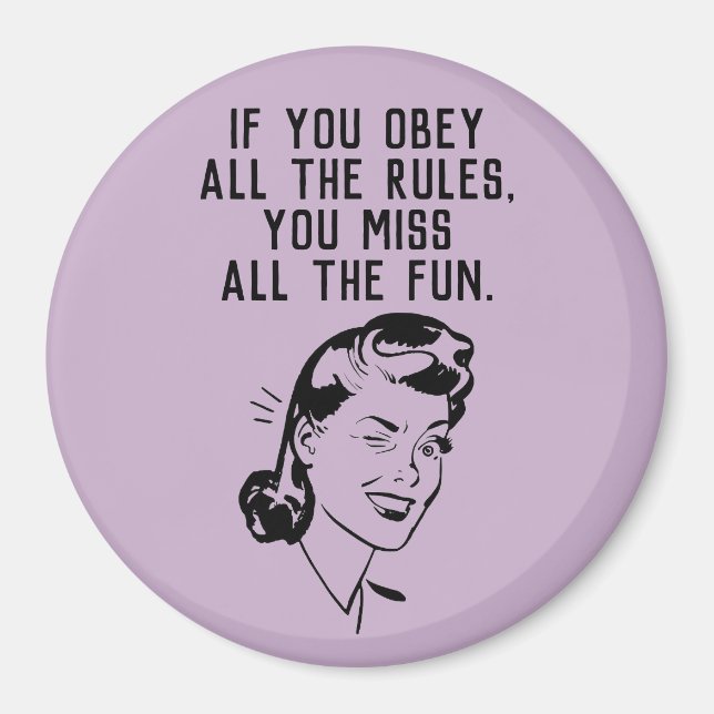 Mujer imán que rompe reglas retro (Frente)