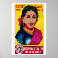 Mujer india con Saree rosa - Impresión de caja de 