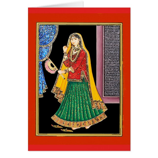 Mujer india vintage, arte mogol (Frente)