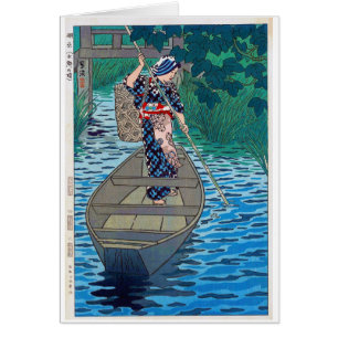 Mujer japonesa oriental fresca de la pesca del