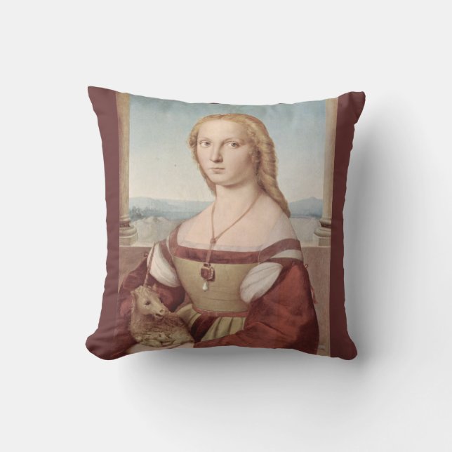 Mujer joven con la almohada del unicornio (Anverso)