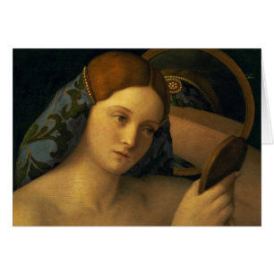 Mujer joven en su retrete