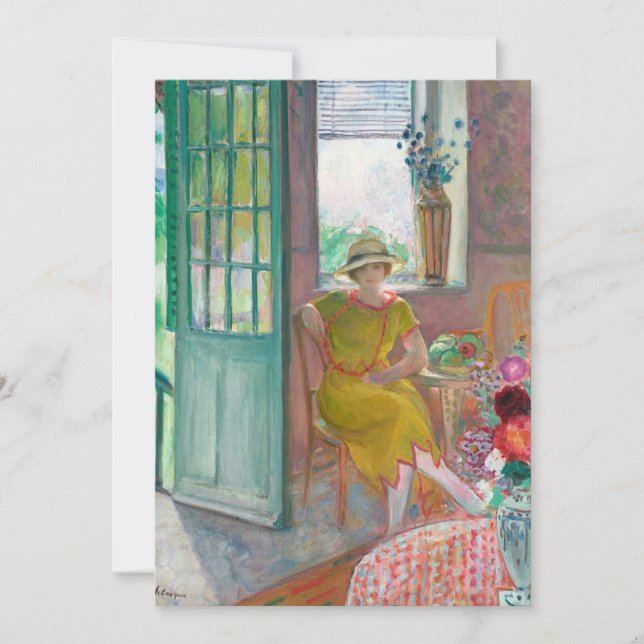 Mujer joven en un interior florido | Henri Lebasqu (Anverso)