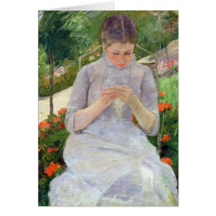 Mujer joven que cose en el jardín, c.1880-82