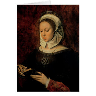 Mujer joven que lee un libro de las horas (aceite