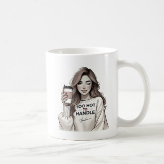 Mujer juguetona Winking con Copa de Café