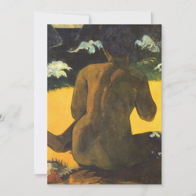 Mujer junto al mar de Paul Gauguin, Bella Artes de (Anverso)