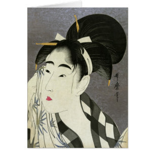 Mujer limpiando sudor Utamaro Fina Arte Japonés