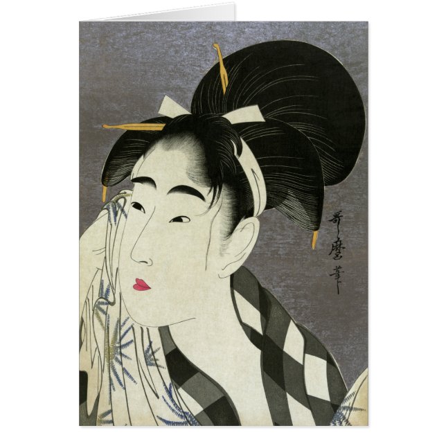 Mujer limpiando sudor Utamaro Fina Arte Japonés (Frente)