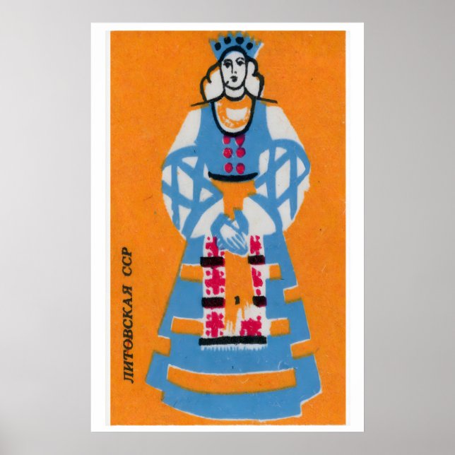 Mujer lituana - Impresión de caja de cerillas - Es (Frente)