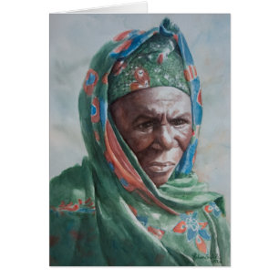 Mujer maliana con el mantón verde