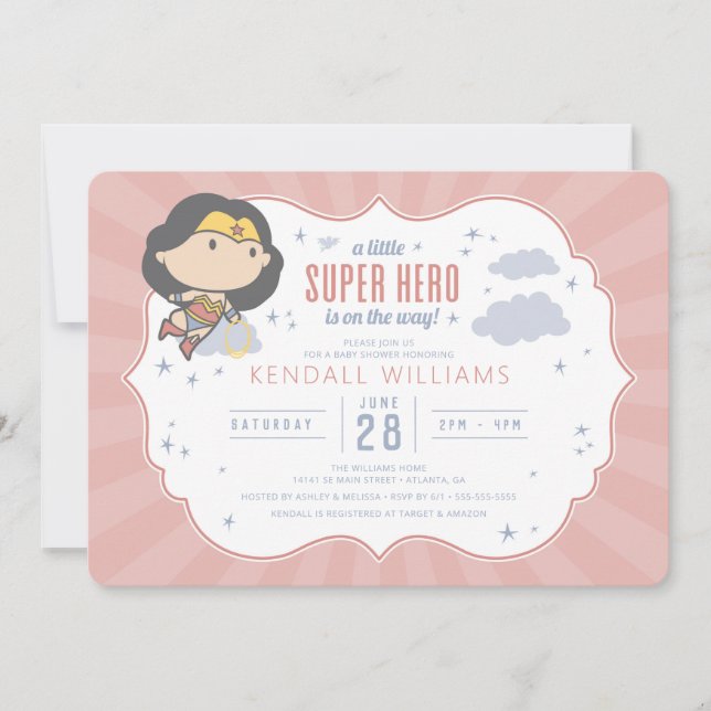 Mujer Maravilla | Invitación a Baby Shower de Supe (Anverso)