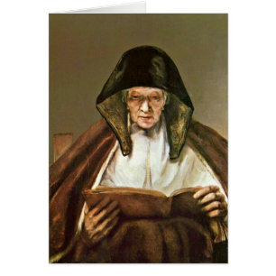 Mujer mayor de la lectura de Rembrandt Van Rijn