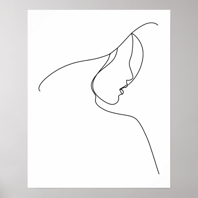 Mujer Minimalista Abstracta Moderna En Arte De Lín (Frente)