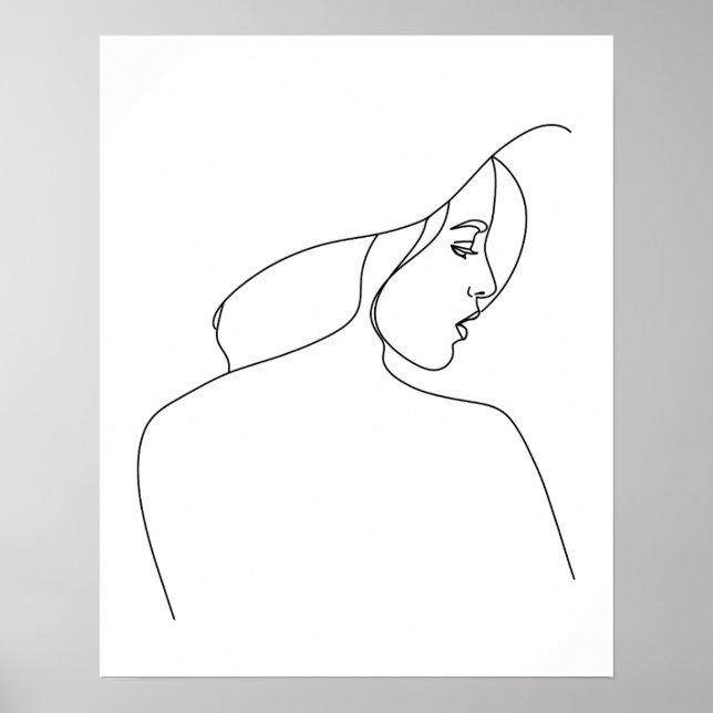 Mujer Minimalista Abstracta Moderna En Arte De Lín (Frente)