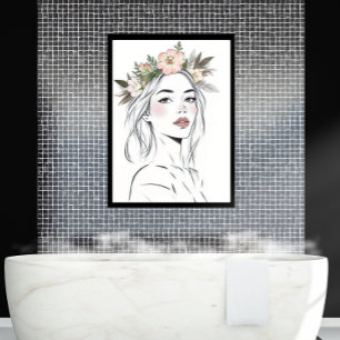 Mujer minimalista Arte de línea dibujada a mano es