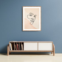 Mujer minimalista de arte de línea abstracta