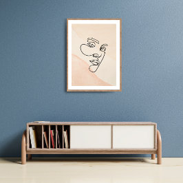 Mujer minimalista de arte de línea abstracta